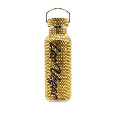 Gold Rhinestone Water Bottle