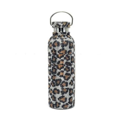 leopard diamante water bottle