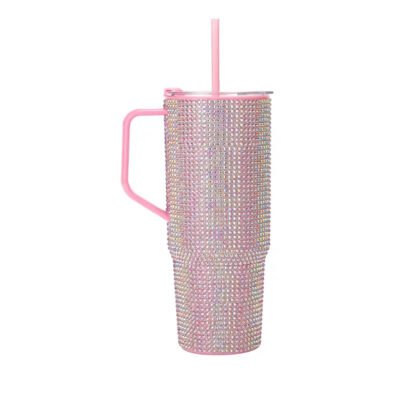 pink rhinestone tumbler