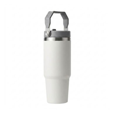 Steel Tumbler Flip Straw